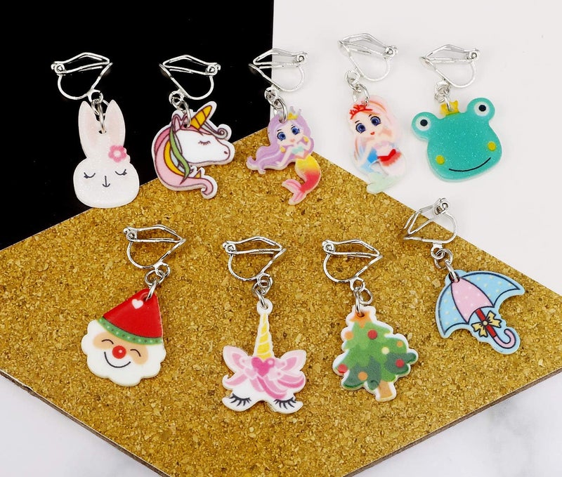 SYNLIN 20 Pairs Clip on Earrings -Cute Clip Earrings Hypoallergenic,Dress-Up Accessorie - Image 5